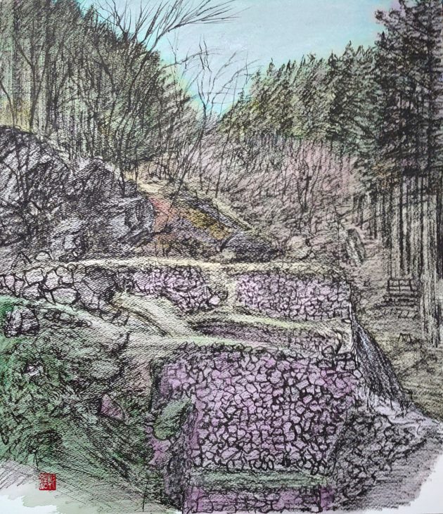 水心流弘道館林霊山 　絵画　額付き　千住博　 【　風景　】手描き　 F8 2025年最新】千住博 ウォーターフォールの人気アイテム - メルカリ